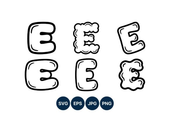 Download Bubble Letter E Playful Font Set - Playful font Collection
