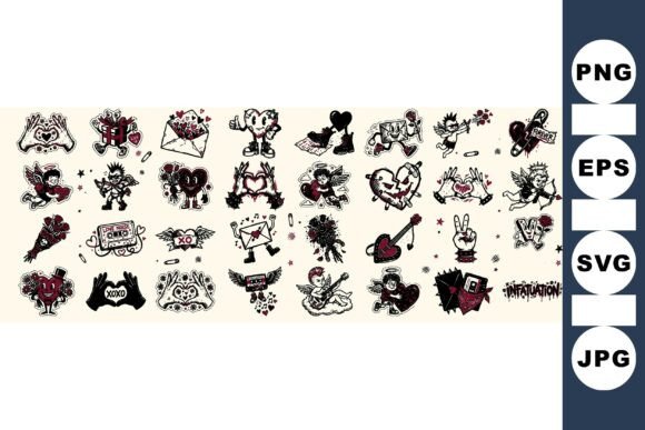 Download Edgy Vintage Love Tattoo Set - Edgy Collection
